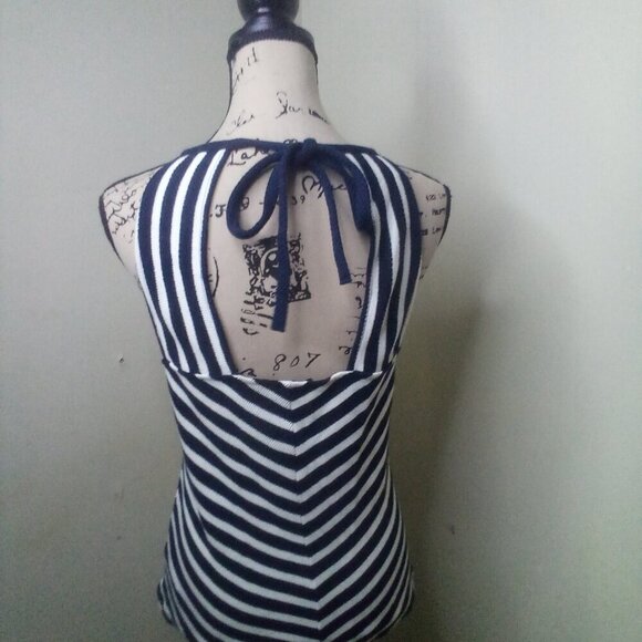 Maeve Anthropologie Shirt XS Sleeveless Straps Stripe Blue White - Picture 10 of 15